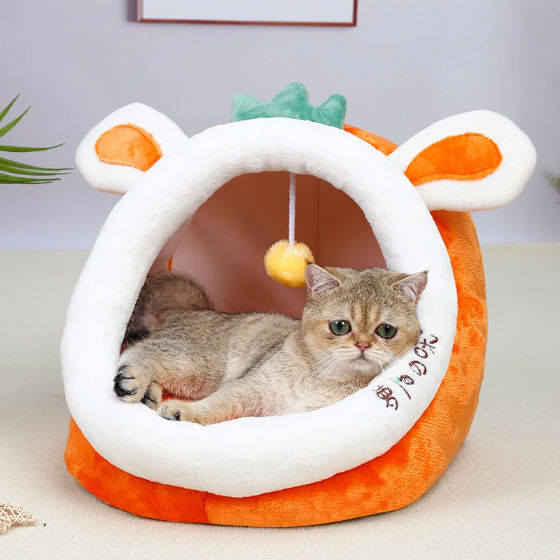 Pet Kennel Cartoon Shape Dog Bed Cats Yurt Tent Nest Warm Mat Small Puppy Foldable House Doggy Basket Cama Perro Hondenmand | Дом и сад