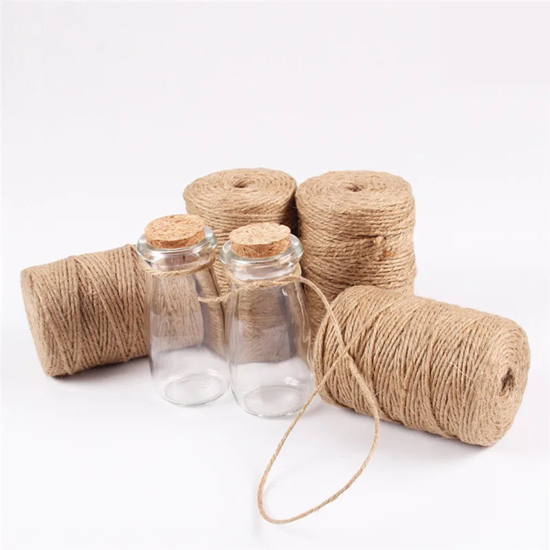 

2mm*100yards Natural Jute Twine Burlap String Hemp Rope Wedding Gift Wrapping Cords Thread DIY Scrapbooking Florists Craft Decor