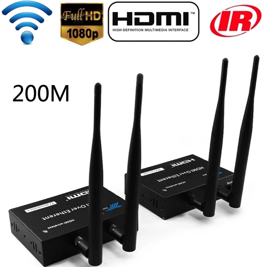 200 м 5 ГГц ИК WiFi Беспроводная система передачи HDMI удлинитель передатчик приемник видео конвертер ПК к ТВ HDMI Отправитель