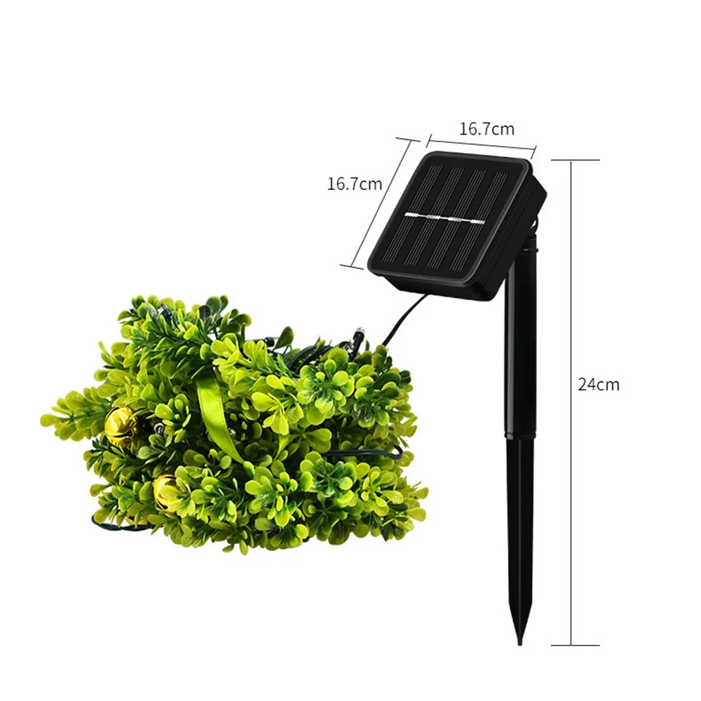6 Wreaths Solar Christmas Lights Outdoor Garden Lights with Jingle Bells 8 Modes Waterproof Fairy decoration for Party,Holiday