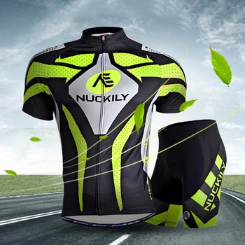 

NUCKILY Cycling Jersey Short Sleeve + Shorts Set MTB Bike Clothes Breathable