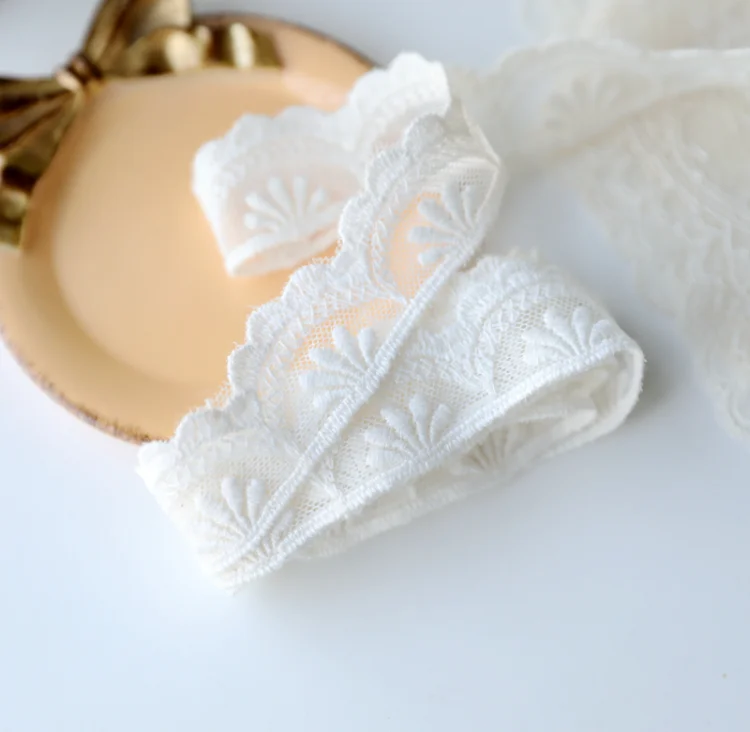 3 Meters Lace Trim Craft Flower Cotton Lace Fabric Venise Floral Embroidered Applique Decorated Ribbon lace fabric lace ribbon lace sewing supplies lace decoration lace accessories lace sewing accessories clothing craft accessories