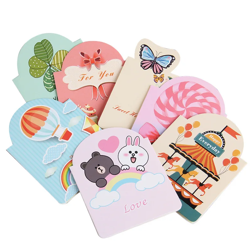 

Creative kawaii invitation card birthday party greeting card bouquet card delicate message card Valentine's Day card