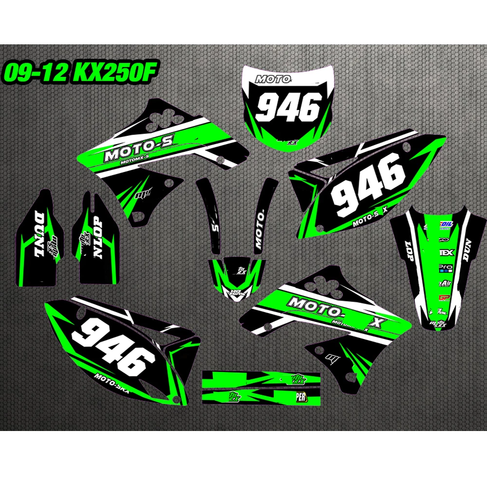 Наборы наклеек для Kawasaki KX250F KXF250 2009 2010 2011 2012 KX450F KXF450 09 12|Наклейки и стикеры| |