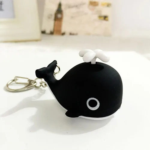 Креативный персонаж мультфильм версия Q светящийся звук милый КИТ прочный металлический брелок из нержавеющей стали антикоррозийный