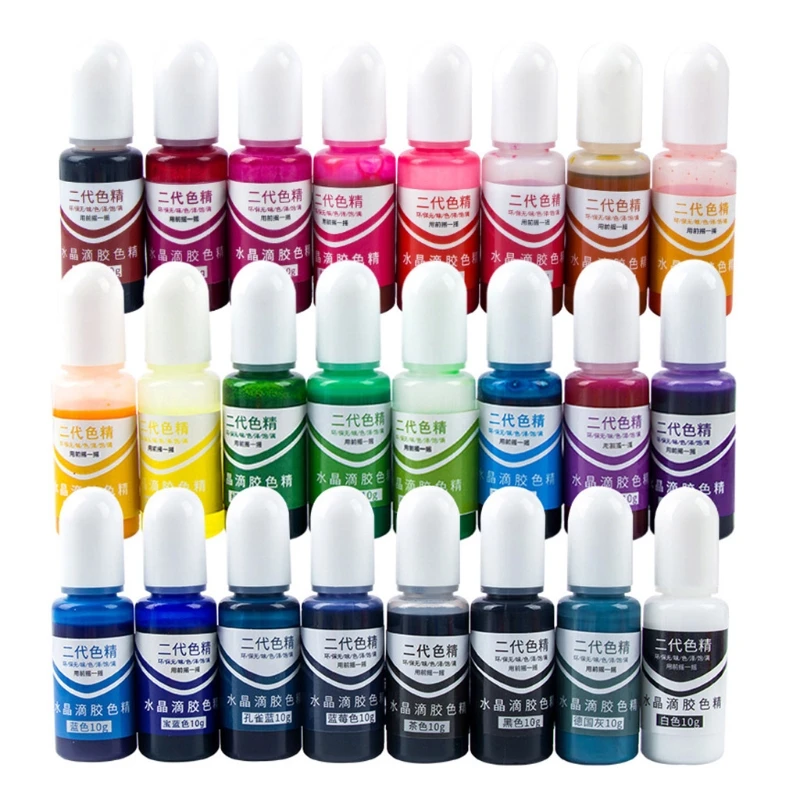 

24 Colors Crystal Epoxy Pigment UV Resin Dye DIY Art Craft Colorant Coloring Drying Color Mixing Liquid Jewelry Making Tools