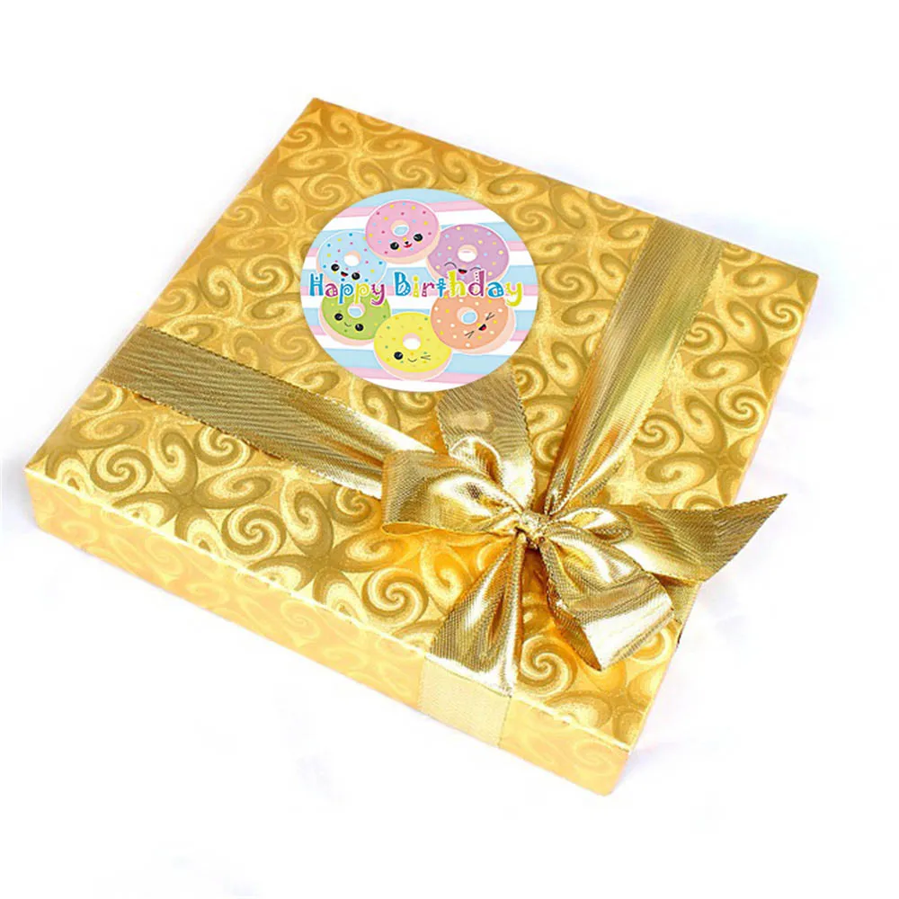 50–500 Stück Geschenk-Kuchen-Backverpackung, Dekorationsaufkleber, köstliche Donut-Stil-Aufkleber, Geschenkverpackung, Zubehör, selbstklebende Aufkleber – Detail 8