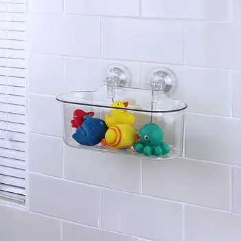 

Bathroom Shower Basket with Strong Suction Cup Kitchen Storage Shelf Drainer Organizer for Sponge Shampoo Cosmetic Sanitizer