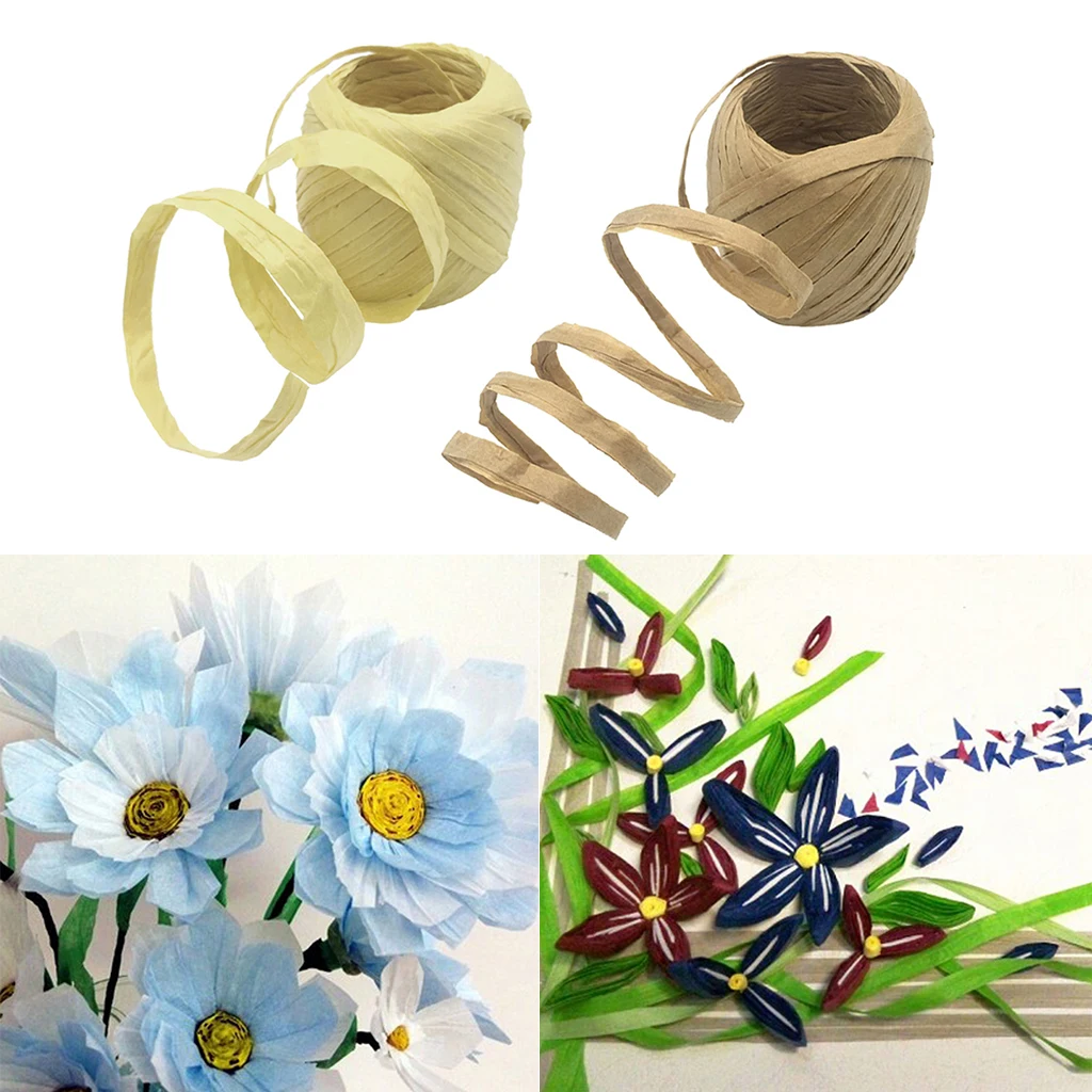 pack Of 2 Raffia Paper Ribbon Wedding Party Box Wrapping Hanging Tags Twine Paper Raffia Roll 22 Yards