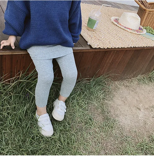 Повседневные Осенние леггинсы для маленьких девочек, юбка, штаны для детей, брюки для девочек, обтягивающие штаны, детские штаны