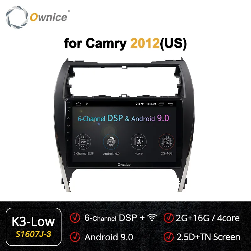 Ownice k3 k5 k6 10," 4G 360 панорама DSP SPDIF Android 9,0 автомобильный DVD gps Navi для Toyota Camry 40 v50 v55 2007- стерео - Цвет: S1607-3 k3 Low