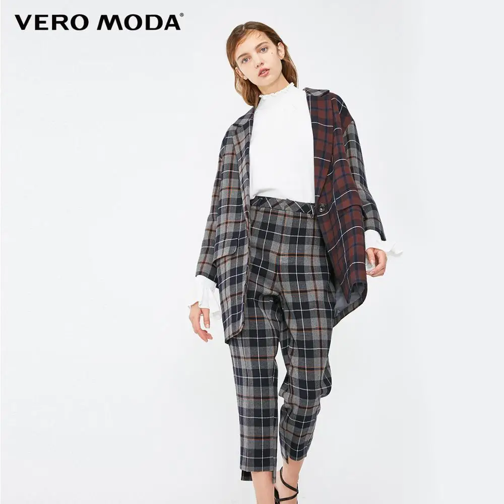 Vero Moda женское клетчатое пальто разных цветов с отворотом на запястье рукава | 319108516