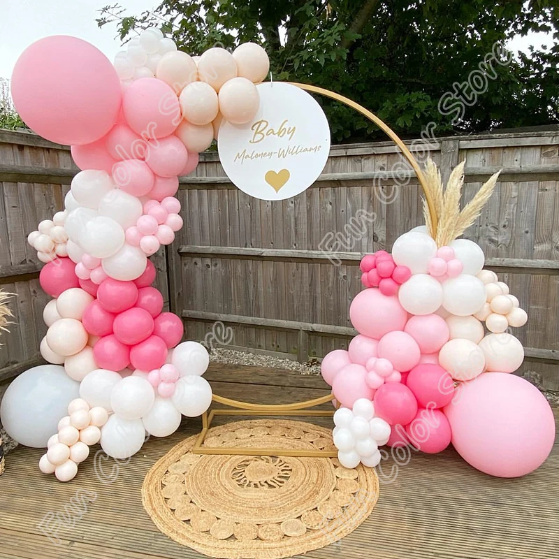 

173pcs Macaron Pink Balloons Garland Arch Kits Latex Rose Red Happy Birthday Party Welcome Decoration Events Wedding Baby Shower