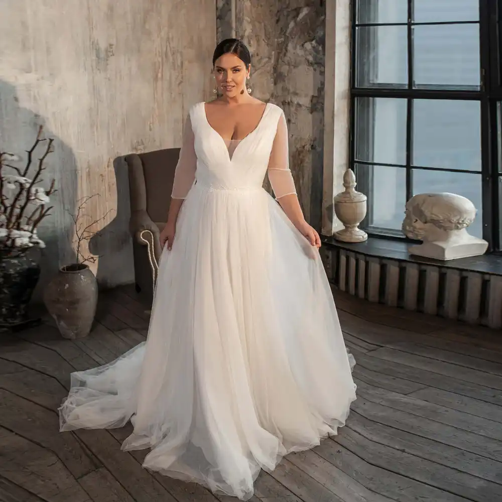 plus size simple wedding dresses cheap