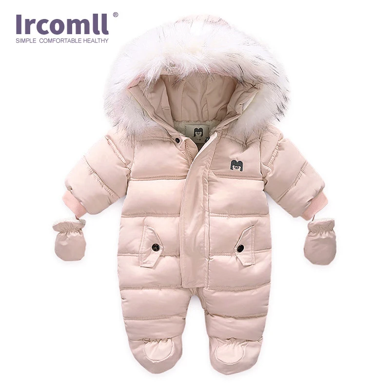Ircomll/зимняя одежда для новорожденных; комбинезон с капюшоном для малышей; флисовая одежда для мальчиков и девочек; Осенние Комбинезоны; Верхняя одежда для детей - Цвет: Pink