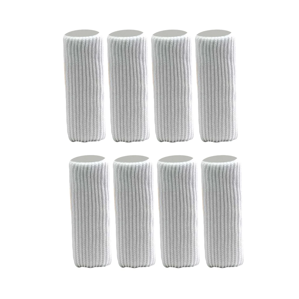 8 Pieces White for Girth 9-18cm(Round&Square) Furniture Feet Caps Covers/Knitted Chair Leg Socks,Moving Easily and Reduce Noise