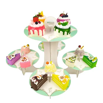 

New European and American style bronzing series multilayer five layer paper cake stand birthday party dessert stand decoration