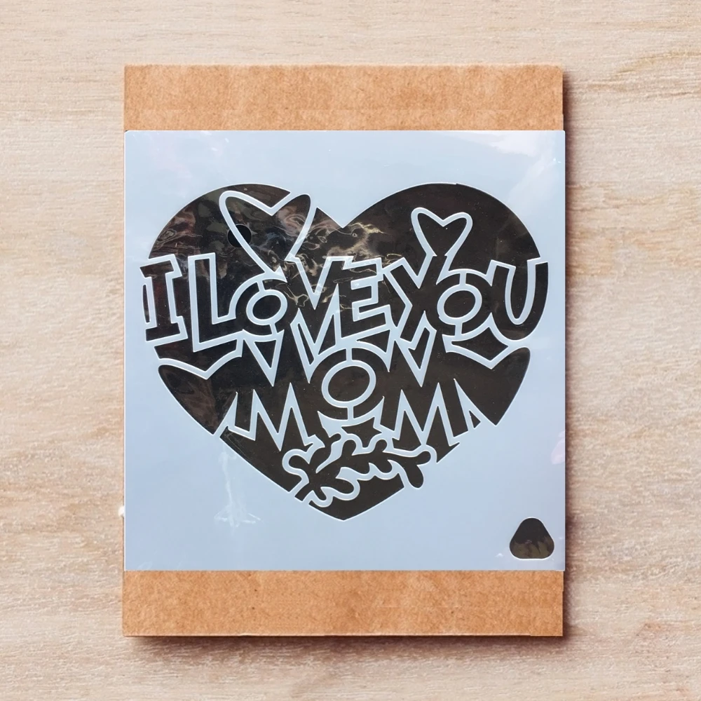 1 шт. 15*15 см сердце I Love You Mom DIY трафареты для наслоения раскраска скрапбукинга