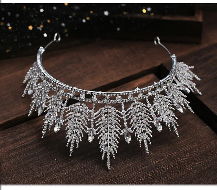 Vintage Crown Wedding Hair Accessories Big Tiara Wedding Crowns And Tiaras Princess Diadem Women Hair Jewelry