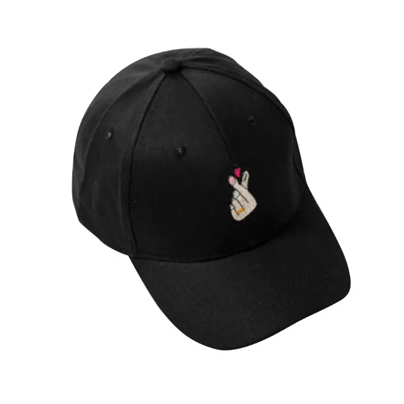 22 Color Unisex Korean Sport Smile Face Finger Heart Embroidery Baseball Cap Harajuku Cotton Hip Hop Snapback Curved Trucker Hat - Цвет: L
