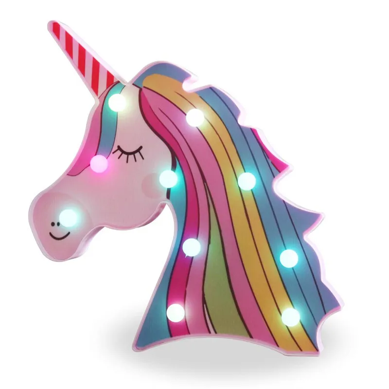 3D единорог светодиодный ночник Unicornio ночник детский фонарь для спальни Декор детские игрушки украшения для стола на день рождения фонарик, рождественский подарок