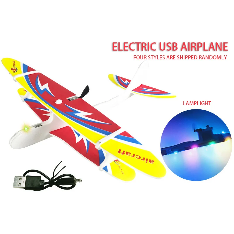 

New Hand Throwing Glider Inertia Plane With LED Lights Foam Aircraft Toy Hand Launch Airplane Outdoor Toy For Kids baby
