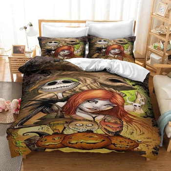 

3D Digital Printing Nightmare before Christmas Duvet Cover Set Sally and Jack Bedding Set luxury home textiles