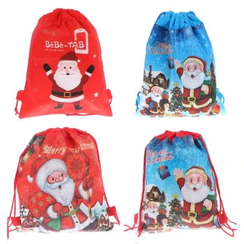 

Christmas Gift Candy Bag Santa Claus Drawstring Big Backpack Kids New Year Banquet Stockings Gifts Holders Bag Home Xmas Party