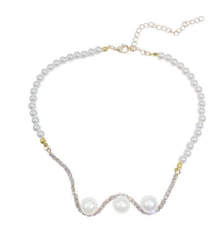 Модные стразы, колье, ожерелья для женщин, новинка, Bijoux, имитация жемчуга, волнистые ожерелья, массивные ювелирные изделия, вечерние, подарки