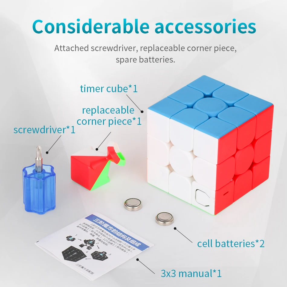 MoYu Meilong 3x3 Timer Cube Zauberwürfel Speedcube Magic Cube Magischer Würfel