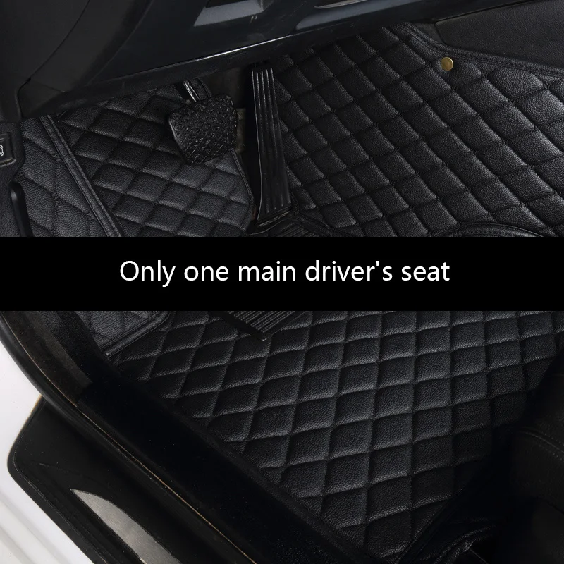 Черный кожаный напольный коврик на заказ для Volkswagen Jetta CC Sagitar, Golf magotan Golf tour C-Trek T-ROC Bora Электрический Ковер - Название цвета: main driving