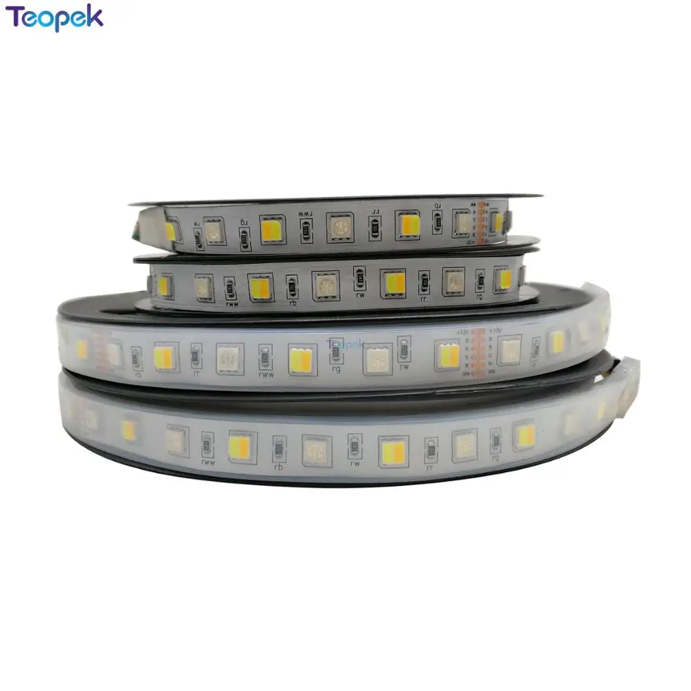 #Best RGB CCT LED Strip Light 5050 RGB+Dual White Led Stripe Holiday Decoration Led Tape Lights 12v 24V 12MM PCB 5m