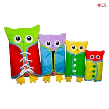 

4 Pcs Learn to Dress Owl Doll Toys for Toddlers Education Basic Life Skill Toys soft comfortable suitable for toddler's skin