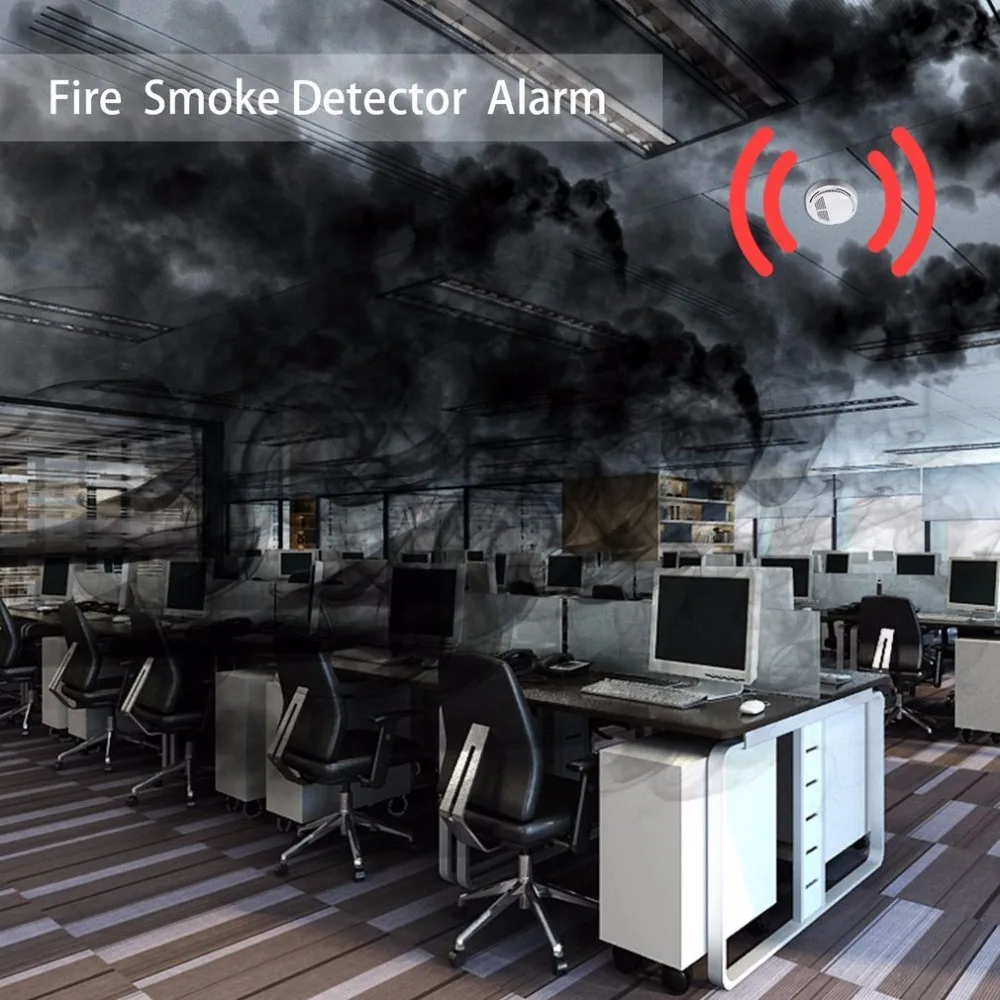 Автономный Фотоэлектрический датчик дымовой сигнализации сигнальный датчик дыма пожарная охранная сигнализация Высокая чувствительность для домашней безопасности