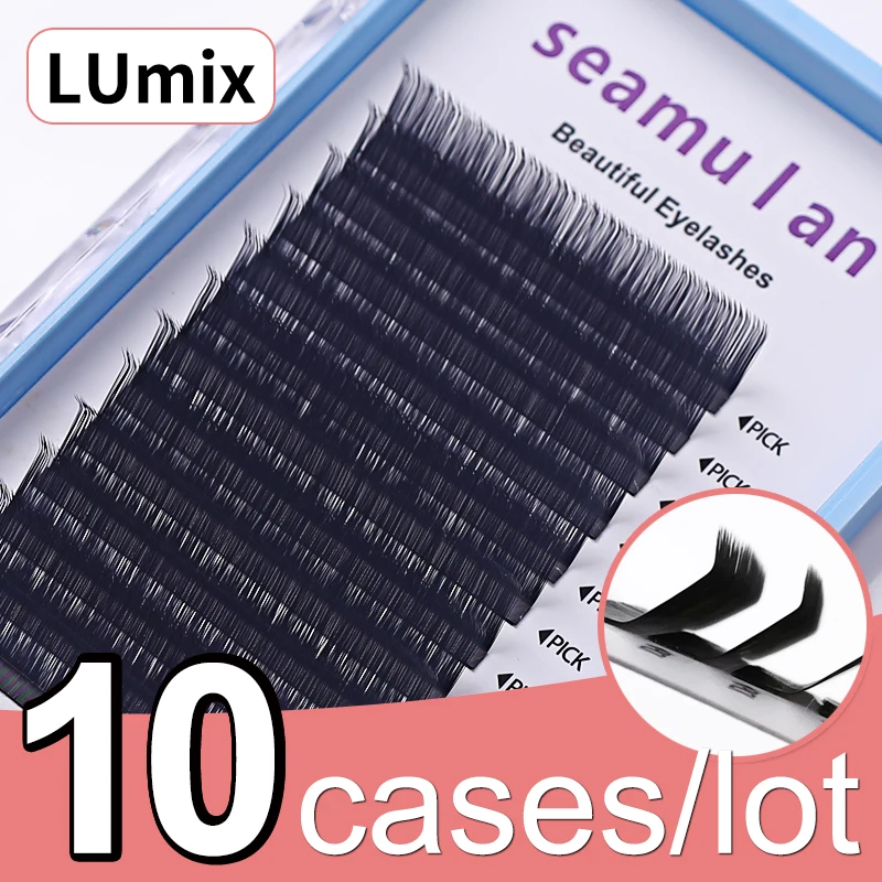 10cases/lot LU-Curl mix premium natural synthetic mink individual eyelash extension makeup cilia professional false eyelashes 10cases/lot LU-Curl mix premium natural synthetic mink individual eyelash extension makeup cilia professional false eyelashes