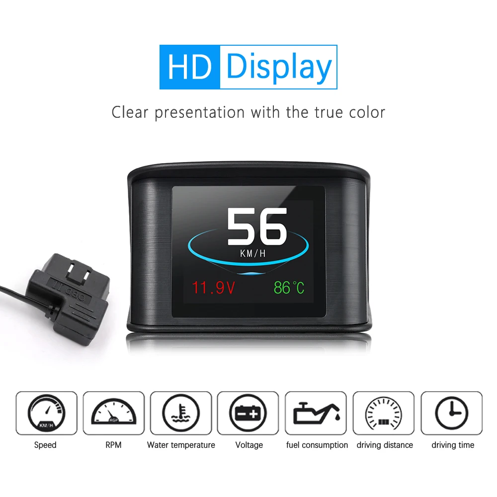 

Head Up Display P10 HUD Display Car GPS HUD P10 OBD OBD2 Diagnostic Tool Projector Digital Speedometer Car Speed Security Alarm