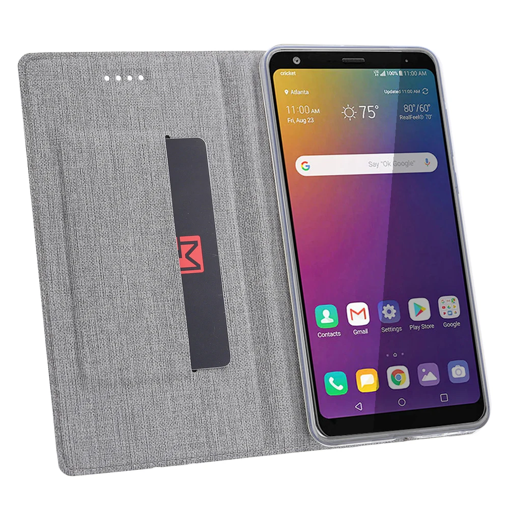 Роскошный кожаный Матовый Магнитный чехол бумажник c застежкой для LG Stylo 5