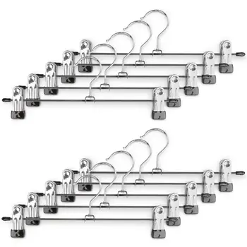

10pcs Stainless Steel Trousers Rack Clip Metal Anti-Slip Clothespin Wardrobe Pants Clamp Clothes Hanger For Balcony Bathroom
