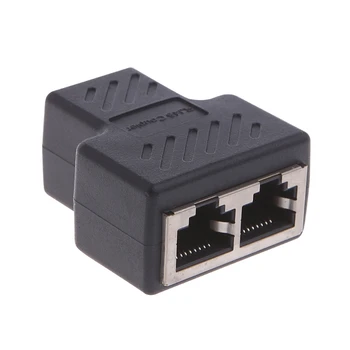 

1 To 2 Ways LAN Ethernet Network Cable RJ45 Female Splitter Connector Adapter