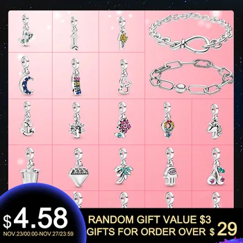 

charm 925 Sterling Silver Devil's Eye Pendant Shiny Zircon charms Fit Original Silver Bracelet for women Fashion Jewelry