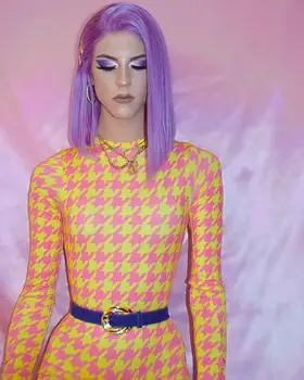 

QueenKing hair Lace Front Wig 180% Lavender Purple Halloween Bob wig Free Part Preplucked Brazilian Human Remy Hair