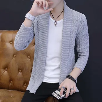 

HO new man fall 2019 handsome cardigan sweater joker trend of cultivate one's morality sweater