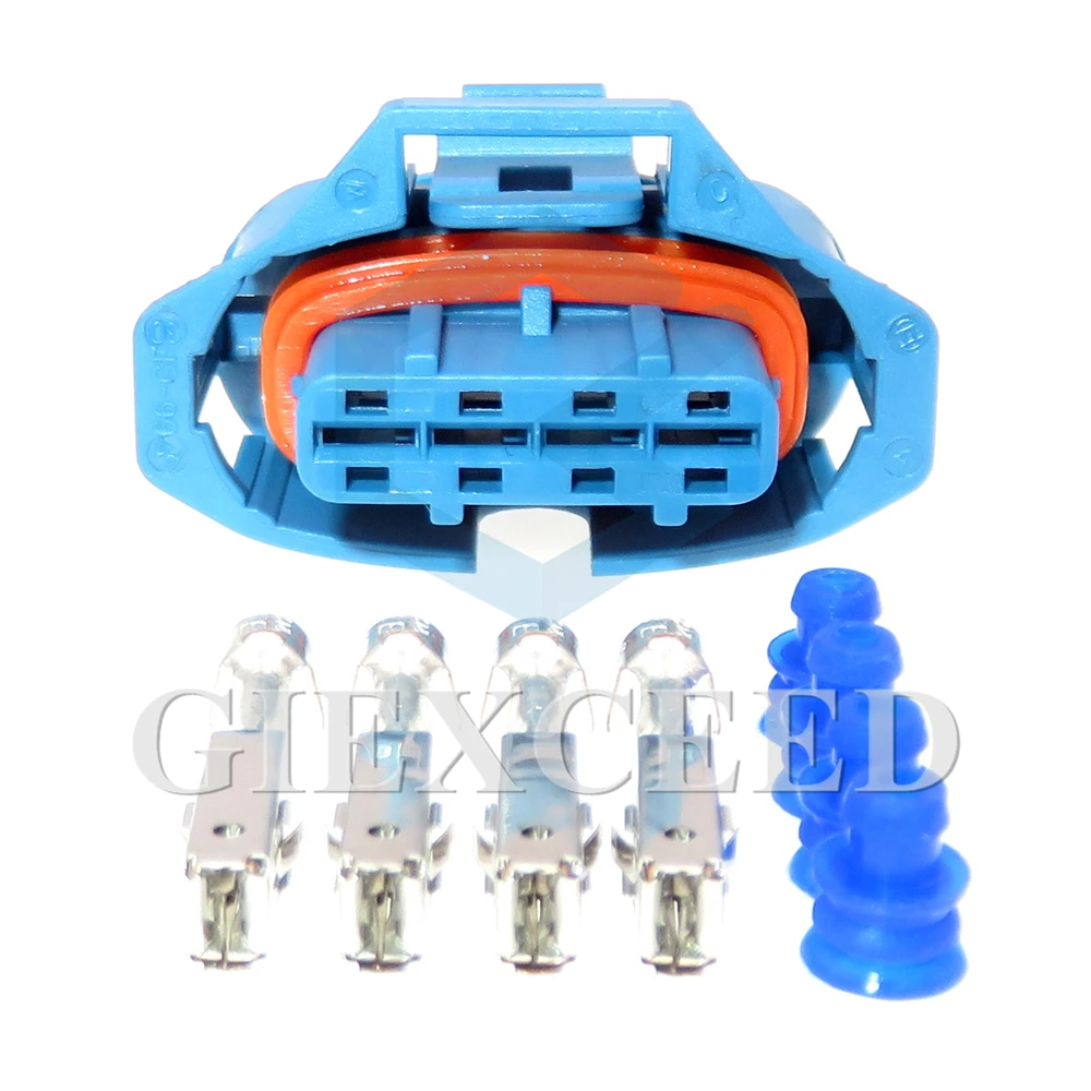 

2 Sets 4 Pin Automobile Electrical Connector 3.5 Series Blue Waterproof Socket Wiring Harness Adapter