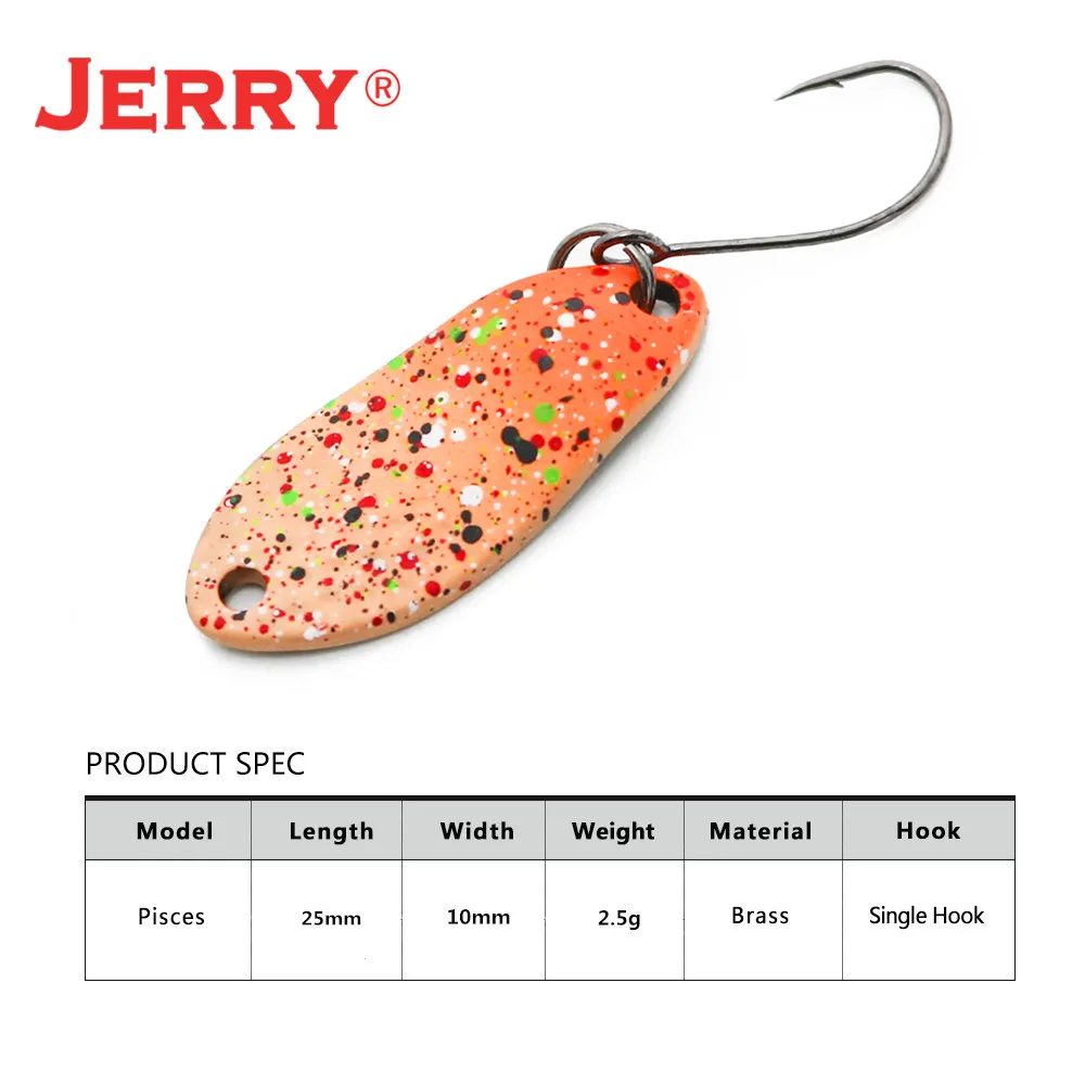 Jerry Pisces Ultralight Metal Spoon Freshwater Lure 1pc Japanese Brass Area  Trout Baits UV Coating Fishing Tackle Pesca