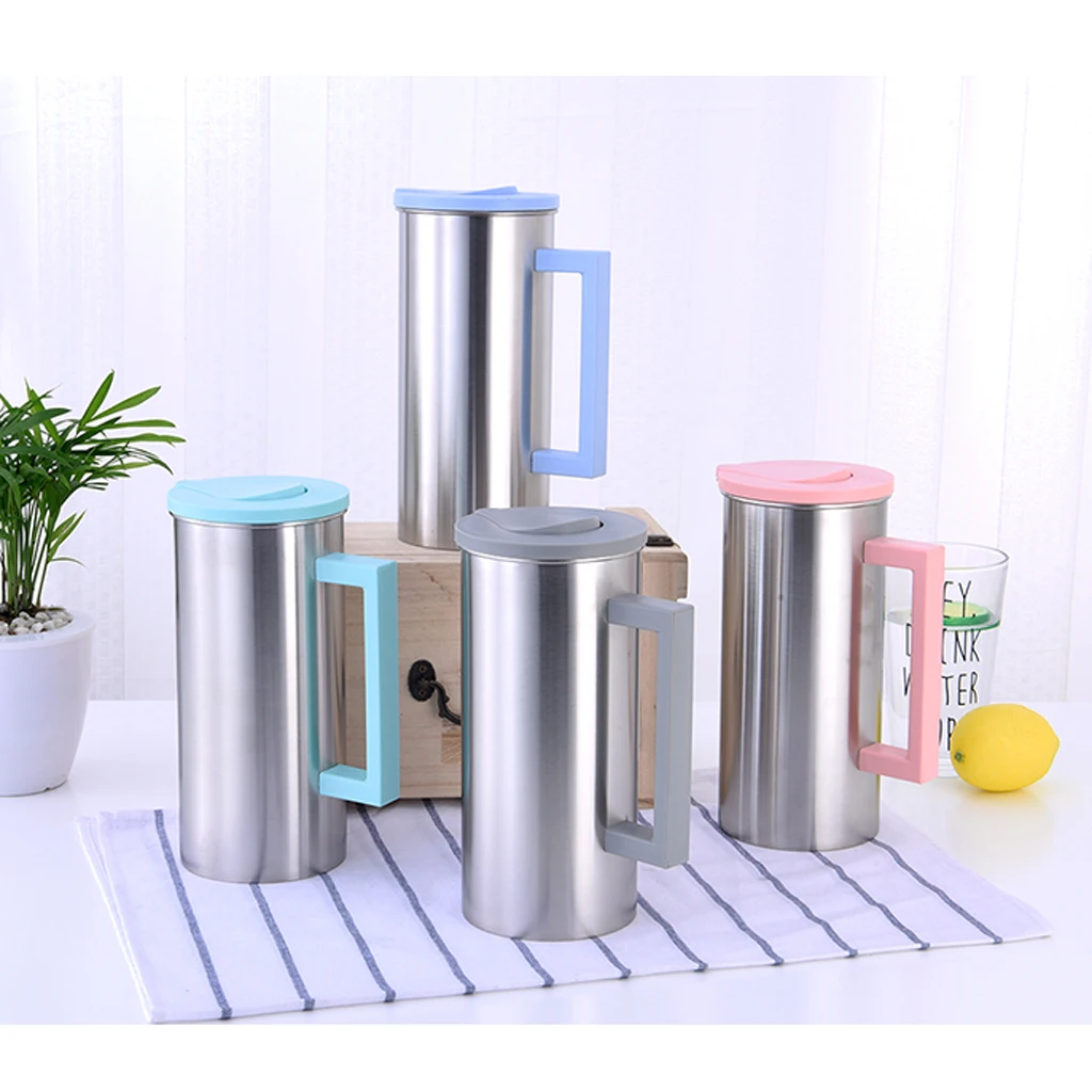 1.8L Stainless Steel Water Jug Juice Water Pitcher Heavy Duty Table Decor