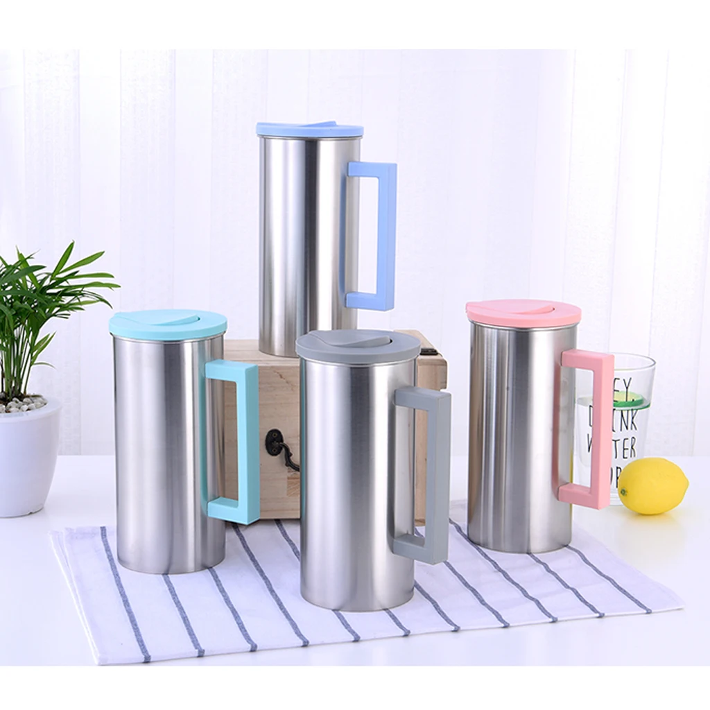1.8L Stainless Steel Water Jug Juice Water Pitcher Heavy Duty Table Decor 