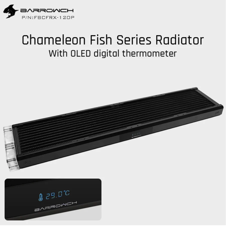 Barrowch FBCFRX-480 Хамелеон рыбы модульные 480 мм радиатор с OLED Дисплей из акрила/POM модуля