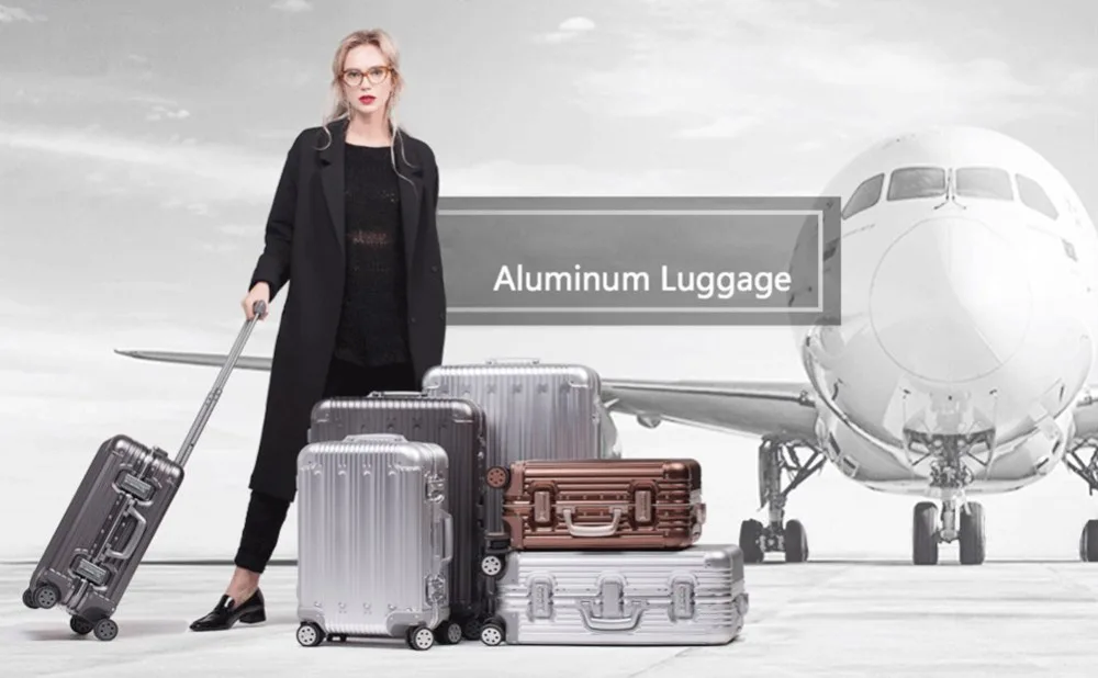 Алюминий чемодан Carry On Spinner Жесткий корпус чемодан легкий металлический чемоданы TSA Unlock(серебро 2" 24" 2" дюймов