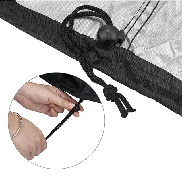 Bbq Borító Weber Nagy Teherbírású Kültéri Fekete Vízálló Grill Védő Kerek Téglalap Kerti Kiegészítő - Image 4