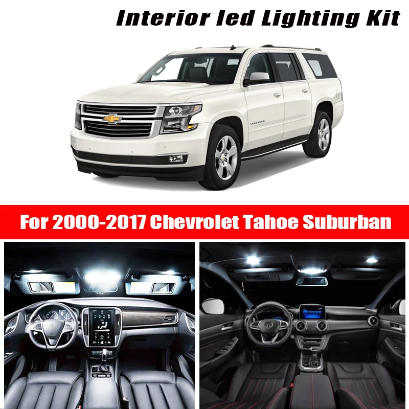 Для 2000 2017 Chevrolet Tahoe Пригородные белые автомобильные аксессуары Canbus без ошибок